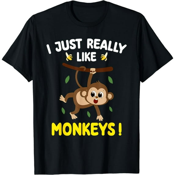 I Just Really Like Monkeys Cute Monkey toddler boy kids T-Shirt