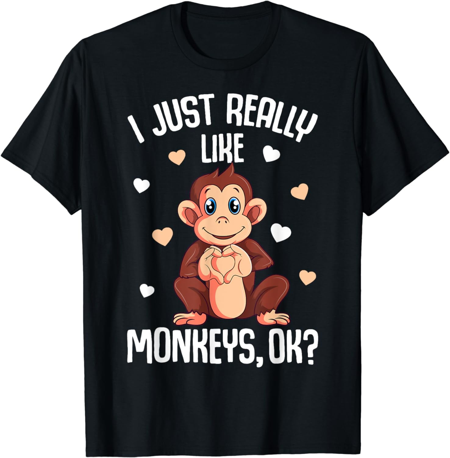 Girl's Cute Monkey T-Shirt Funny Women's Retro Monkeys Tee Girl's Cute Monkey T-Shirt Funny Women's Retro Monkeys Tee