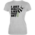 thumbnail image 1 of I Just Really Like Pandas Cute Juniors Soft T Shirt Heather LG, 1 of 1