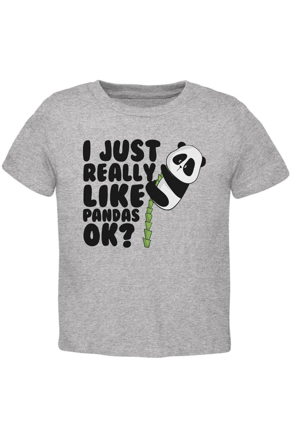 I Just Really Like Pandas Cute Toddler T Shirt Heather Toddler Size 5/6