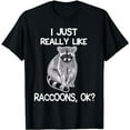 thumbnail image 1 of I Just Really Like Raccoons, OK? Lover Gift Raccoon Love T-Shirt, 1 of 5