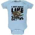 thumbnail image 1 of I Just Really Like Sloths Ok Cute Baby Soft Baby One Piece Light Blue 12-18 M, 1 of 1