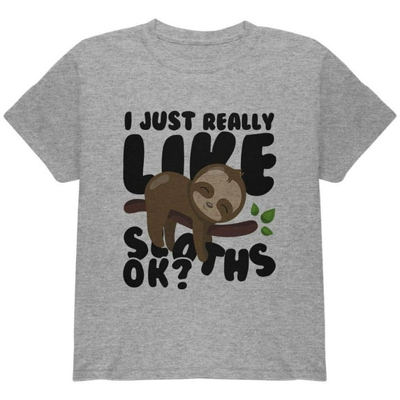 I Just Really Like Sloths Ok Cute Baby Youth T Shirt Heather Youth X-SM