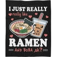 thumbnail image 1 of I Just Really Really Like Ramen Boba Ok Blanket Fleece Lightweight Throws Gift for Birthday Christmas Soft Flannel Blankets for All Season Bed Sofa-50"x60", 1 of 6