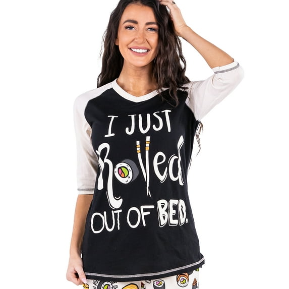 I Just Rolled Out Of Bed LazyOne Women's Leggings and Tees, Pajama Separates, Cozy Loungewear for Women, Sushi, Food (X-Large)