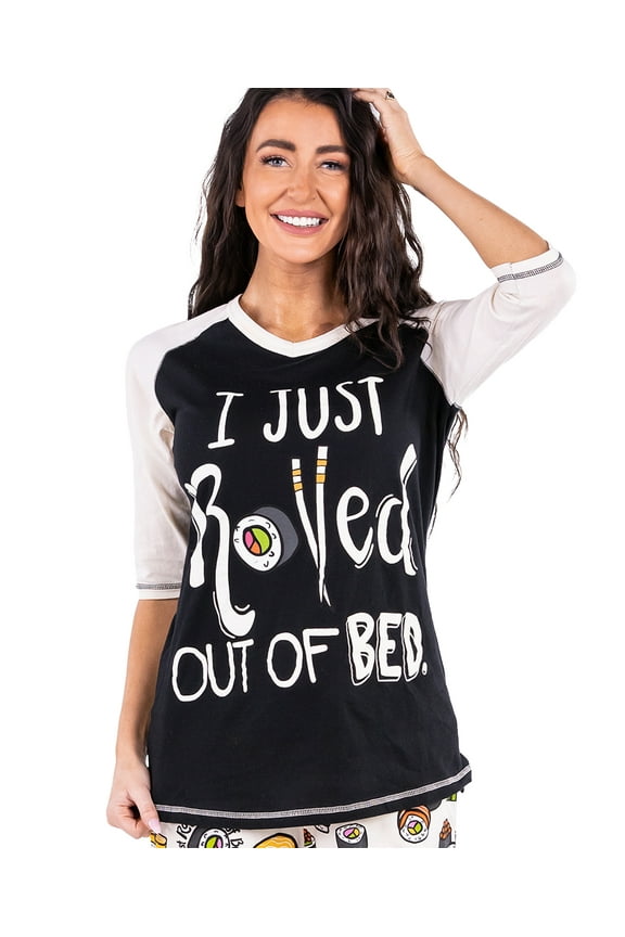 I Just Rolled Out Of Bed LazyOne Women's Leggings and Tees, Pajama Separates, Cozy Loungewear for Women, Sushi, Food (X-Small)