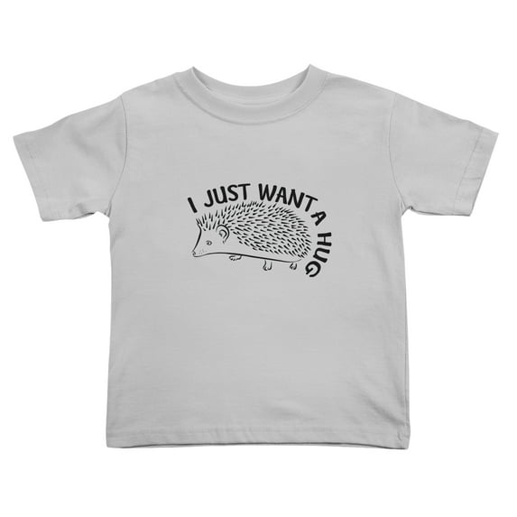 I Just Want A Hug Hedgehog Funny Toddler T-Shirts for Boys Girls (Gray, Youth M)