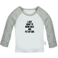 thumbnail image 1 of I Just Want to Drink Milk and Pet My Dog Funny T shirt For Baby, Newborn Babies T-shirts, Infant Tops, 0-24M Kids Graphic Tees Clothing (Long Gray Raglan T-shirt, 6-12 Months), 1 of 4