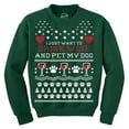 thumbnail image 1 of I Just Want to Drink Wine and Pet My Dog Ugly Christmas Sweater Funny Shirt, 1 of 5