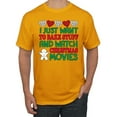 thumbnail image 1 of I Just want to Make Stuff and Watch Christmas Movies Ugly Christmas Sweater Men's Graphic T-Shirt, Gold, 2XL, 1 of 3