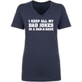 thumbnail image 1 of I Keep All My Dad Jokes Womens V-Neck T-Shirt, 1 of 2