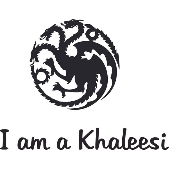 I am a Khaleesi GOT Targaryen Logo Customized Wall Decal - Custom Vinyl Wall Art - Personalized Name - Baby Girls Boys Kids Bedroom Wall Decal Room Decor Wall Stickers Decoration Size (40x40 inch)