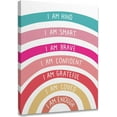 thumbnail image 1 of I Am Kind Smart Brave Framed Canvas Wall Art Decor 11×14 inch,Boho Colorful Rainbow Girl Nursery Quote Print Painting Artwork Home Wall Decoration For Home Nursery Playroom Girls Room Kids Room, 1 of 6