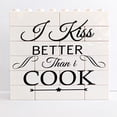 thumbnail image 1 of I Kiss Better Than I Cook Building Bricks Blocks Puzzles Signs, Fit Kitchen Cooking Sign, Home Living Room Trestle Table Decoration, 1 of 7