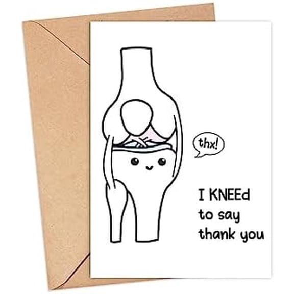 I Kneed To Say Thank You - Thank Your Card Gif For Doctor-Nurse - Physiotherapist Gift Card - Cute Medical Card - Greeting Card$$Office