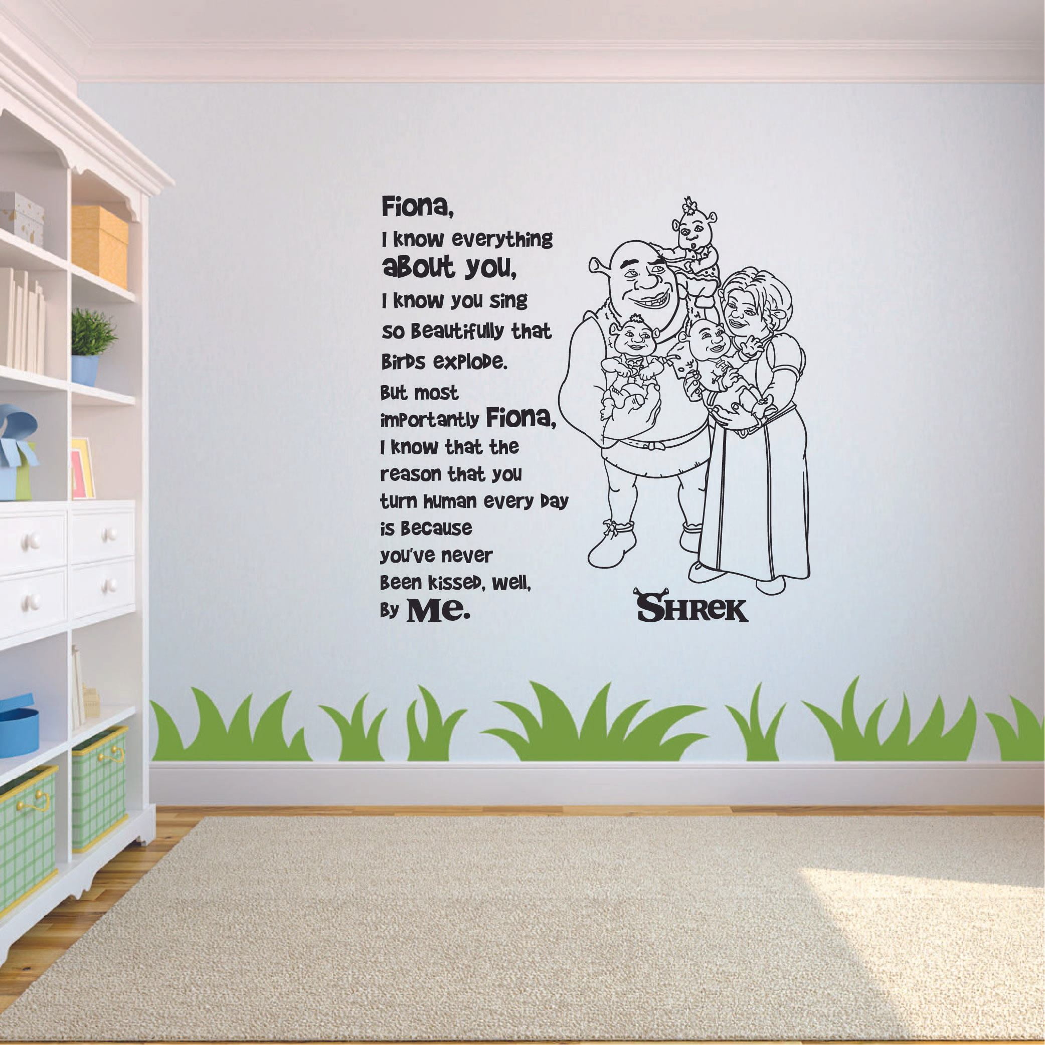 I Know Evertything About You I Know You Sing So Beautifully Shrek Quote  Vinyl Wall Art Wall Decal Wall Sticker Decoration Home Room Kids Childrens  Room Boys Girl Nursery Kindergarten Size (40x40