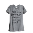 thumbnail image 1 of I Know Guac Is Extra But So Am I Women's Fashion Relaxed T-Shirt Tee Heather Grey Medium, 1 of 3