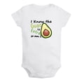 thumbnail image 1 of I Know the Guac Is Extra Funny Rompers For Babies, Newborn Baby Unisex Bodysuits, Infant Jumpsuits, Toddler 0-24 Months Kids One-Piece Oufits (White, 0-6 Months), 1 of 4