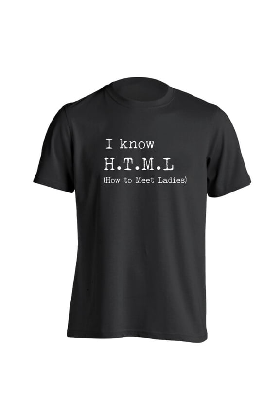 I Know H.T.M.L. Geek Nerd Humor Html Black Basic Men's T-Shirt