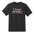 thumbnail image 1 of I Know HTML - How to Meet Ladies Funny Short O-Neck Tshirts Black,S, 1 of 1