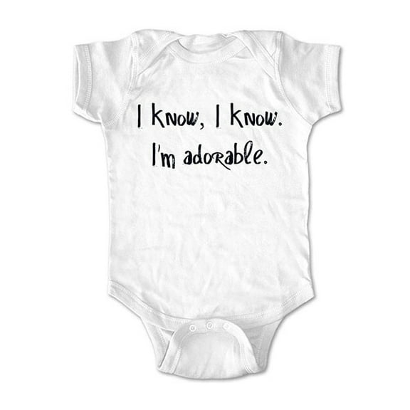 I Know, I Know. I'm Adorable - wallsparks cute & funny Brand - baby one piece bodysuit - Great baby shower gift!
