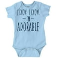 thumbnail image 1 of I Know I'm Adorable Cute Confident Romper Boys or Girls Infant Baby Brisco Brands 12M, 1 of 7