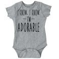 thumbnail image 1 of I Know I'm Adorable Cute Confident Romper Boys or Girls Infant Baby Brisco Brands 6M, 1 of 6