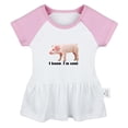 thumbnail image 1 of I Know I'm Cool Funny Dresses For Baby, Newborn Babies Animal Pig Pattern Skirts, Infant Princess Dress, 0-24M Kids Graphic Clothes (Pink Raglan Dresses, 18-24 Months), 1 of 4