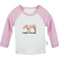 thumbnail image 1 of I Know I'm Cool Funny T shirt For Baby, Newborn Babies Animal Pig T-shirts, Infant Tops, 0-24M Kids Graphic Tees Clothing (Long Pink Raglan T-shirt, 6-12 Months), 1 of 4