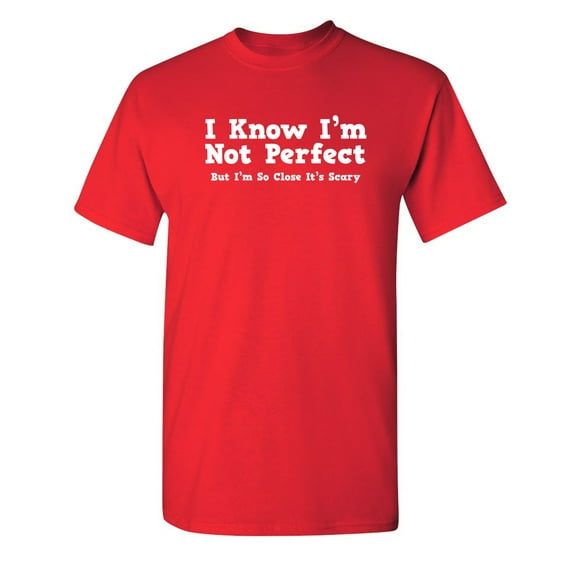 I Know I'm Not Perfect But I'm So Close It's Scary Sarcastic Feeling Good Tees Gift For Humor And Sarcasm Lovers Mens Funny T Shirt