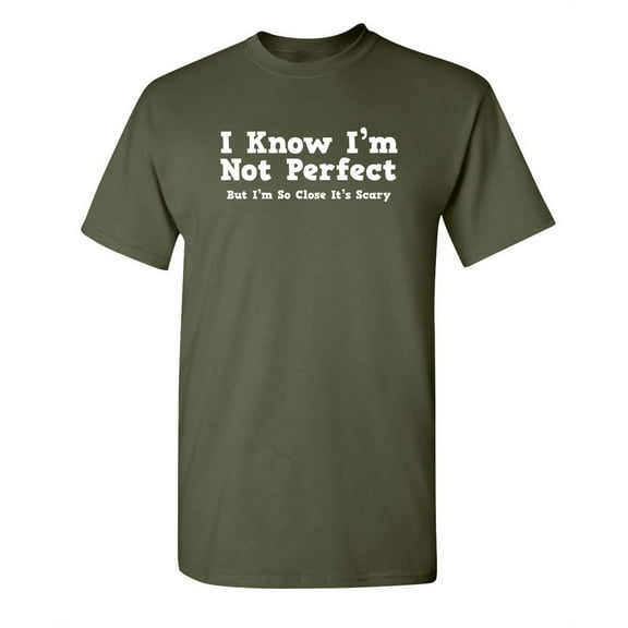 I Know I'm Not Perfect But I'm So Close It's Scary Sarcastic Feeling Good Tees Gift For Humor And Sarcasm Lovers Mens Funny T Shirt