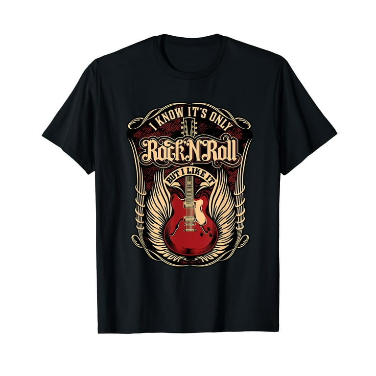 Rock And Roll Guitar T-Shirt Vintage Rocker Guitarist Tee Rock And Roll Guitar T-Shirt Vintage Rocker Guitarist Tee