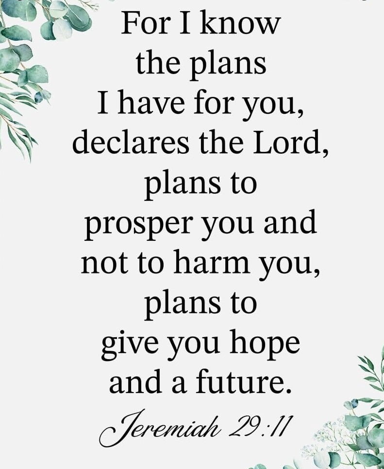 For I Know the Plans I Have for You Jeremiah 29:11 Inspirational Decor ...