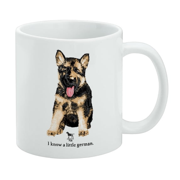 I Know a Little German Shepherd Puppy Dog White Mug