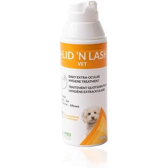 I-LID ’N LASH Vet Pump Ocular Hygiene Cleanser: Prevents Tear Stains, Eliminates Facial Fold Odors, Contains Hyaluronic Acid, Simple Daily Application, No Antibiotics or Harmful Chemicals, 50 ml Pump