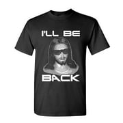 GOODER DEALS I'LL BE BACK JESUS christ christian god - Mens Cotton T-Shirt (3XL)