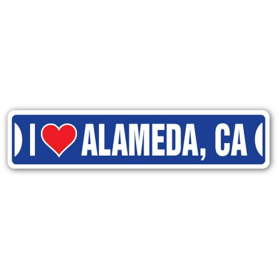 I LOVE ALAMEDA CALIFORNIA Street Sign ca city state us wall road décor gift