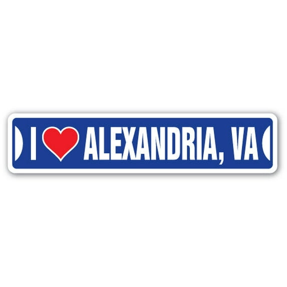 I LOVE ALEXANDRIA VIRGINIA Street Sign va city state us wall road décor gift