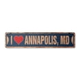 thumbnail image 1 of I LOVE ANNAPOLIS MARYLAND Vintage Plastic Street Sign md city state us wall road décor gift | Indoor/Outdoor | 18" Wide, 1 of 4