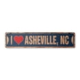 thumbnail image 1 of I LOVE ASHEVILLE NORTH CAROLINA Vintage Aluminum Street Sign nc city state us wall road décor rustic metal tin gift | Indoor/Outdoor | 30" Wide, 1 of 4