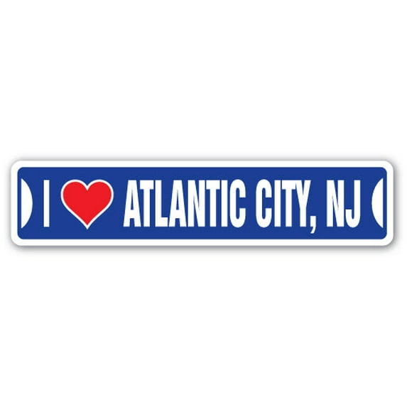 I LOVE ATLANTIC CITY NEW JERSEY Street Sign nj city state us wall road décor gift