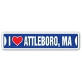 thumbnail image 1 of I LOVE ATTLEBORO MASSACHUSETTS Street Sign ma city state us wall road décor gift, 1 of 5