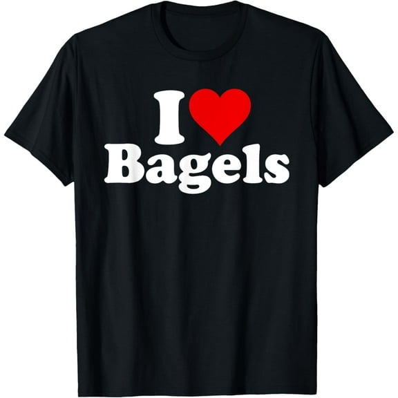 I LOVE BAGELS I HEART BAGELS T-ShirtPure cotton short-sleeved shirts for both men and women
