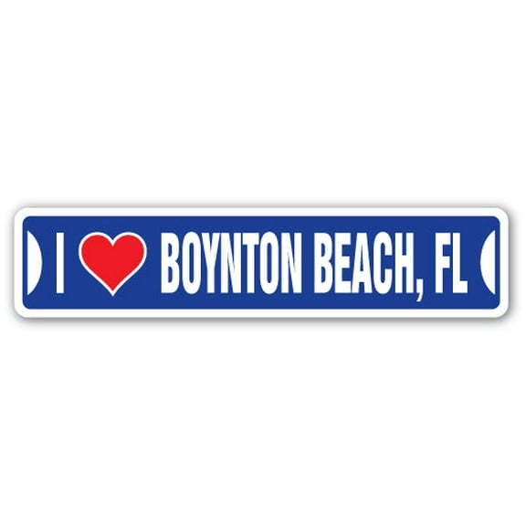I LOVE BOYNTON BEACH FLORIDA Street Sign fl city state us wall road décor gift