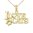 thumbnail image 1 of I LOVE CATS PENDANT NECKLACE IN YELLOW GOLD :  14K  Pendant only, 1 of 1