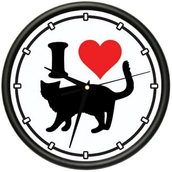 I LOVE CATS Wall Clock cats kitty pussy cat lover lady save rescue gag gift