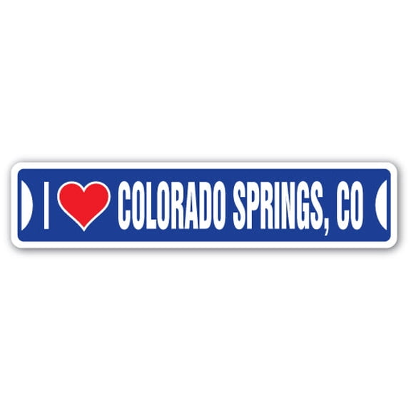 I LOVE COLORADO SPRINGS COLORADO Street Sign co city state us wall road décor gift