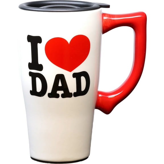 I LOVE DAD 18 OUNCE CERAMIC TRAVEL MUG