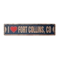 thumbnail image 1 of I LOVE FORT COLLINS COLORADO Vintage Aluminum Street Sign co city state us wall road décor rustic metal tin gift | Indoor/Outdoor | 18" Wide, 1 of 4