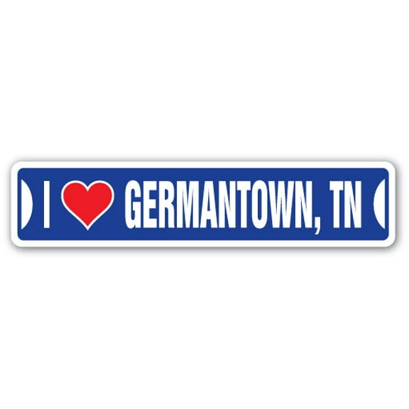I LOVE GERMANTOWN TENNESSEE Street Sign tn city state us wall road décor gift